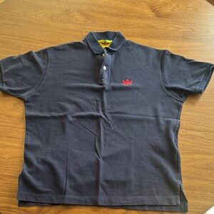 Gucci Navy Polo Shirt with Red Logo